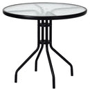 32" Outdoor Patio Round Tempered Glass Top Table with Umbrella Hole