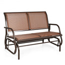 Swing Glider Chair 48" Loveseat Rocker Lounge Backyard-Brown