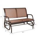 Swing Glider Chair 48" Loveseat Rocker Lounge Backyard-Brown