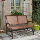 Swing Glider Chair 48" Loveseat Rocker Lounge Backyard-Brown