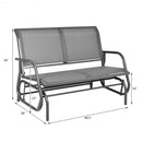 Swing Glider Chair 48" Loveseat Rocker Lounge Backyard-Gray
