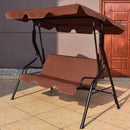 3 Seats Patio Canopy Swing-coffee
