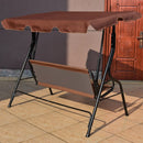 3 Seats Patio Canopy Swing-coffee