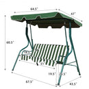3 Seats Patio Canopy Swing-Green