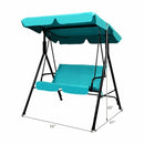 Steel Frame Outdoor Loveseat Patio Canopy Swing with Cushion-Blue
