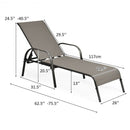 Adjustable Patio Chaise Folding Lounge Chair with Backrest-Brown