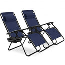 2 pcs Folding Lounge Chair with Zero Gravity