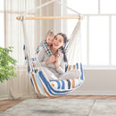 4 Color Deluxe Hammock Rope Chair Porch Yard Tree Hanging Air Swing Outdoor-Light Blue