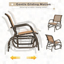Outdoor Single Swing Glider Rocking Chair with Armrest-Brown