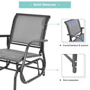 Outdoor Single Swing Glider Rocking Chair with Armrest-Gray