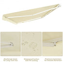 12' x 10' Retractable Patio Awning Aluminum Sunshade Shelter-Beige