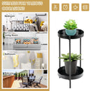2 Tier Mid Century Modern Metal Plant Stand-Black
