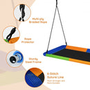 60" Platform Tree Swing Outdoor with  2 Hanging Straps-Blue & Orange