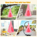 32" Kids Nest Swing Chair Hanging Hammock Seat for Indoor and Outdoor-Pink