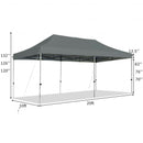 10'x20' Adjustable Folding Heavy Duty Sun Shelter with Carrying Bag-Gray