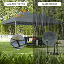 10'x20' Adjustable Folding Heavy Duty Sun Shelter with Carrying Bag-Gray