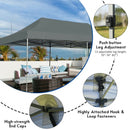 10'x20' Adjustable Folding Heavy Duty Sun Shelter with Carrying Bag-Gray