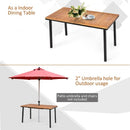 55" Patio Rattan Dining Table with Umbrella Hole