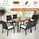 55" Patio Rattan Dining Table with Umbrella Hole