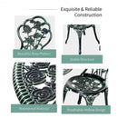 Outdoor Cast Aluminum Patio Furniture Set with Rose Design