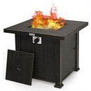 30" 50000 BTU Square Propane Gas Fire Pit Table with Table Cover