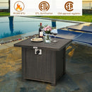 30" 50000 BTU Square Propane Gas Fire Pit Table with Table Cover