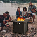 30" 50000 BTU Square Propane Gas Fire Pit Table with Table Cover