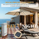 9' Solar LED Lighted Patio Market Umbrella Tilt Adjustment Crank Lift -Beige