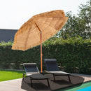 6.5ft Portable Thatched Tiki Beach Umbrella with Adjustable Tilt for Poolside and Backyard