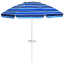 7.2 FT Portable Outdoor Beach Umbrella with Sand Anchor and Tilt Mechanism for  Poolside and Garden-Navy