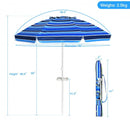 7.2 FT Portable Outdoor Beach Umbrella with Sand Anchor and Tilt Mechanism for  Poolside and Garden-Navy