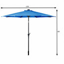 10 ft Patio Solar Umbrella with Crank and LED Lights-Blue