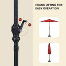 10FT Patio Solar Umbrella LED Patio Market Steel Tilt W- Crank Outdoor New-Burgundy