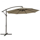 10 Ft Patio Offset Hanging Umbrella with Easy Tilt Adjustment-Tan