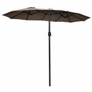 15' Twin Patio Umbrella Double-Sided Outdoor Market Umbrella without Base -Tan