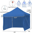 10x10ft Pop up Gazebo with 4 Height and Adjust Folding  Awning -300' Blue