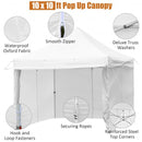 10x10ft Pop up Gazebo with 4 Height and Adjust Folding  Awning -White