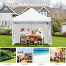 10x10ft Pop up Gazebo with 4 Height and Adjust Folding  Awning -White