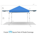 17 Feet x 10 Feet Foldable Pop Up Canopy with Adjustable Instant Sun Shelter-Blue