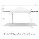 17 Feet x 10 Feet Foldable Pop Up Canopy with Adjustable Instant Sun Shelter-White