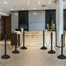 6 Pieces Plastic Stanchion Post 36Inch Crowd Control Barrier with 5FT Link Chain