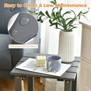 15" Patio Square Wooden Slat End Side Coffee Table for Garden-Gray