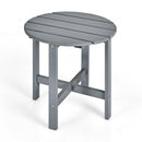 18" Patio Round Side Wooden Slat End Coffee Table for Garden-Gray