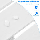 18" Patio Round Side Wooden Slat End Coffee Table for Garden-White