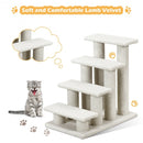 4-Step Pet Stairs Carpeted Ladder Ramp Scratching Post Cat Tree Climber