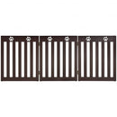 24" Folding Wooden Freestanding Dog Gate with 360° Flexible Hinge for Pet-Espresso