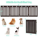 24" Folding Wooden Freestanding Pet Gate Dog Gate with 360° Hinge -Espresso