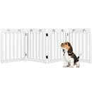 24" Folding Wooden Freestanding Pet Gate Dog Gate with 360° Hinge -White