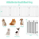 24" Folding Wooden Freestanding Pet Gate Dog Gate with 360° Hinge -White