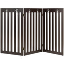 36" Folding Wooden Freestanding Pet Gate Dog Gate with 360° Flexible Hinge-Espresso